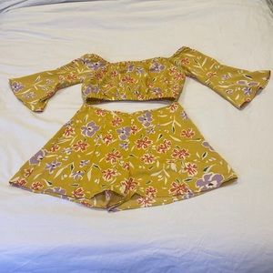 BCBG crop top and shorts set